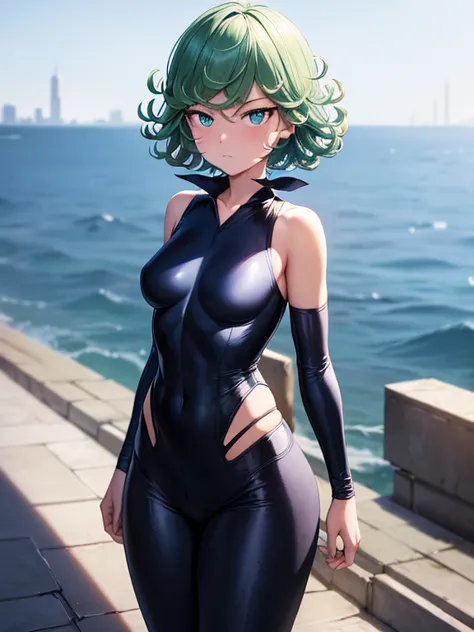 masterpiece, best quality, ultra detailed, illustration, epic lighting, cinematic composition, 1 girl, tatsumaki, short hair, gr...