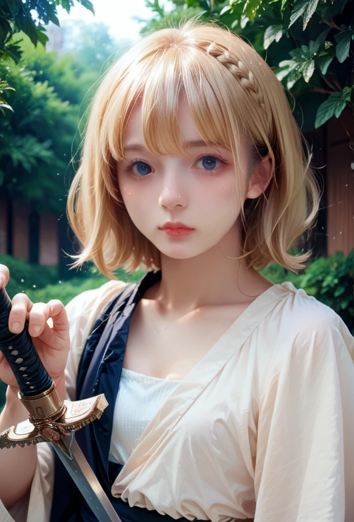 One woman,インペRealガード,knight,Real,With a sword,Shortcuts,Blonde,Russian Beauty