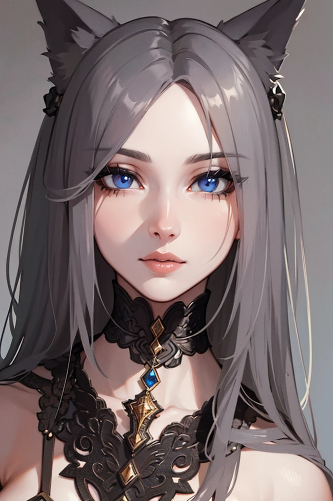 a humanoid wolf in a classic outfit, detailed portrait, beautiful detailed eyes, beautiful detailed lips, extremely detailed face and features, sharp focus