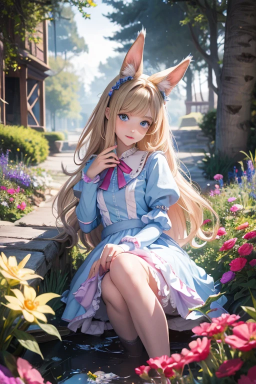 Alice in Wonderland, Magical creatures around you, masterpiece, detailed