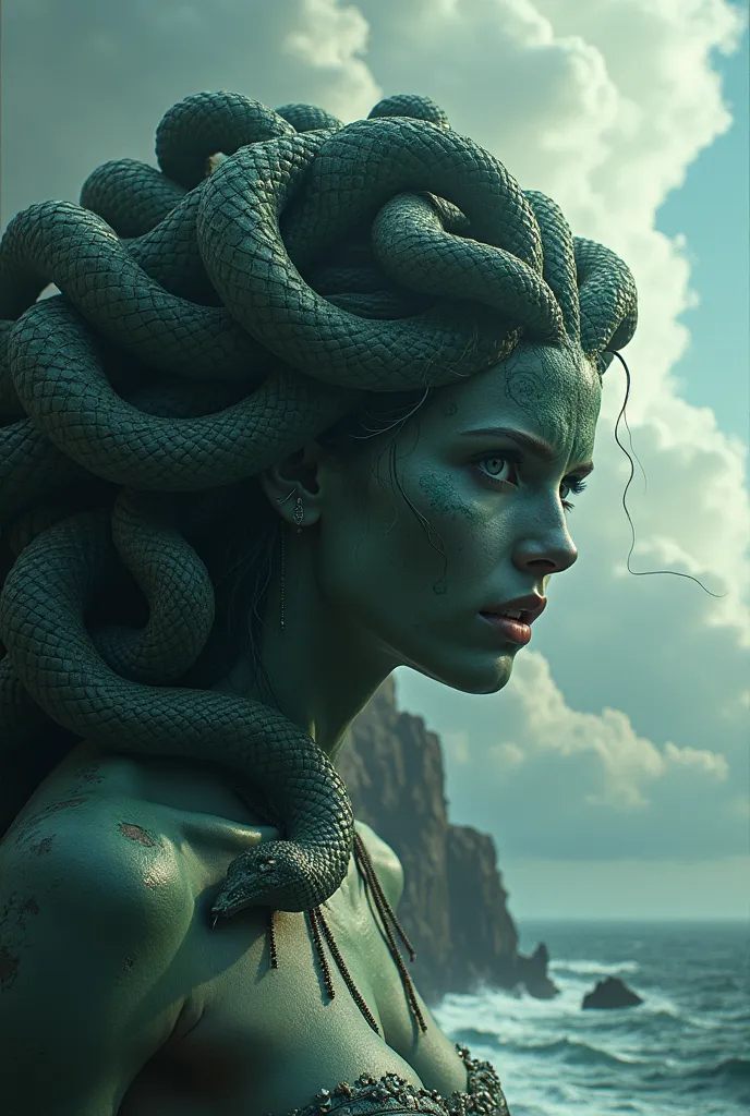 Create a spectacular image of Medusa from Greek mythology epic image.