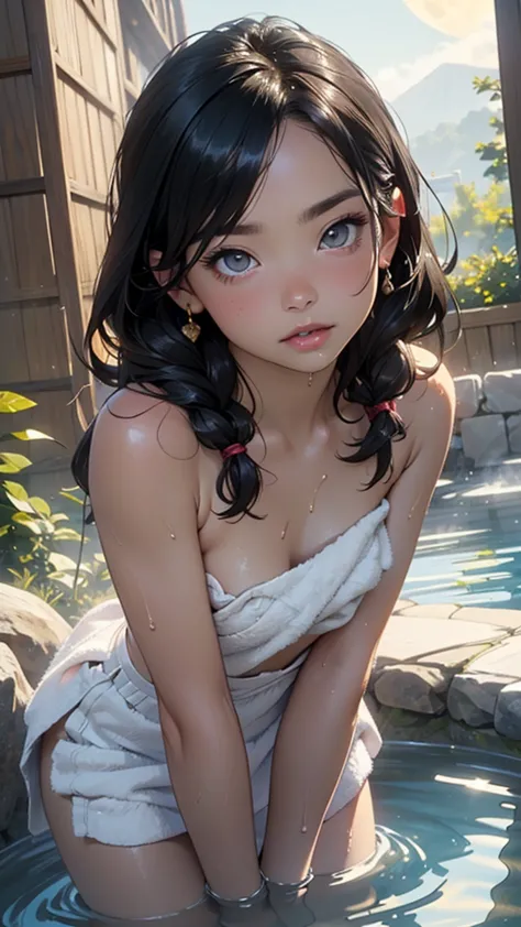 cute a bit ,(((a bit ,tiny little body,,chibi))),((())),((a bit  with extremely cute and beautiful black hair)),(baby face), (ro...