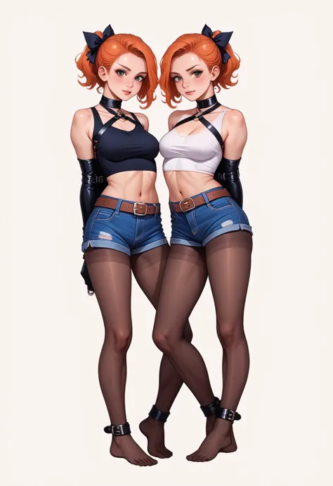 ((full body photo, standing, feet on the ground))  ,twins, masterpiece,best quality,offcial art,extremely detailed cg unity 8k w...