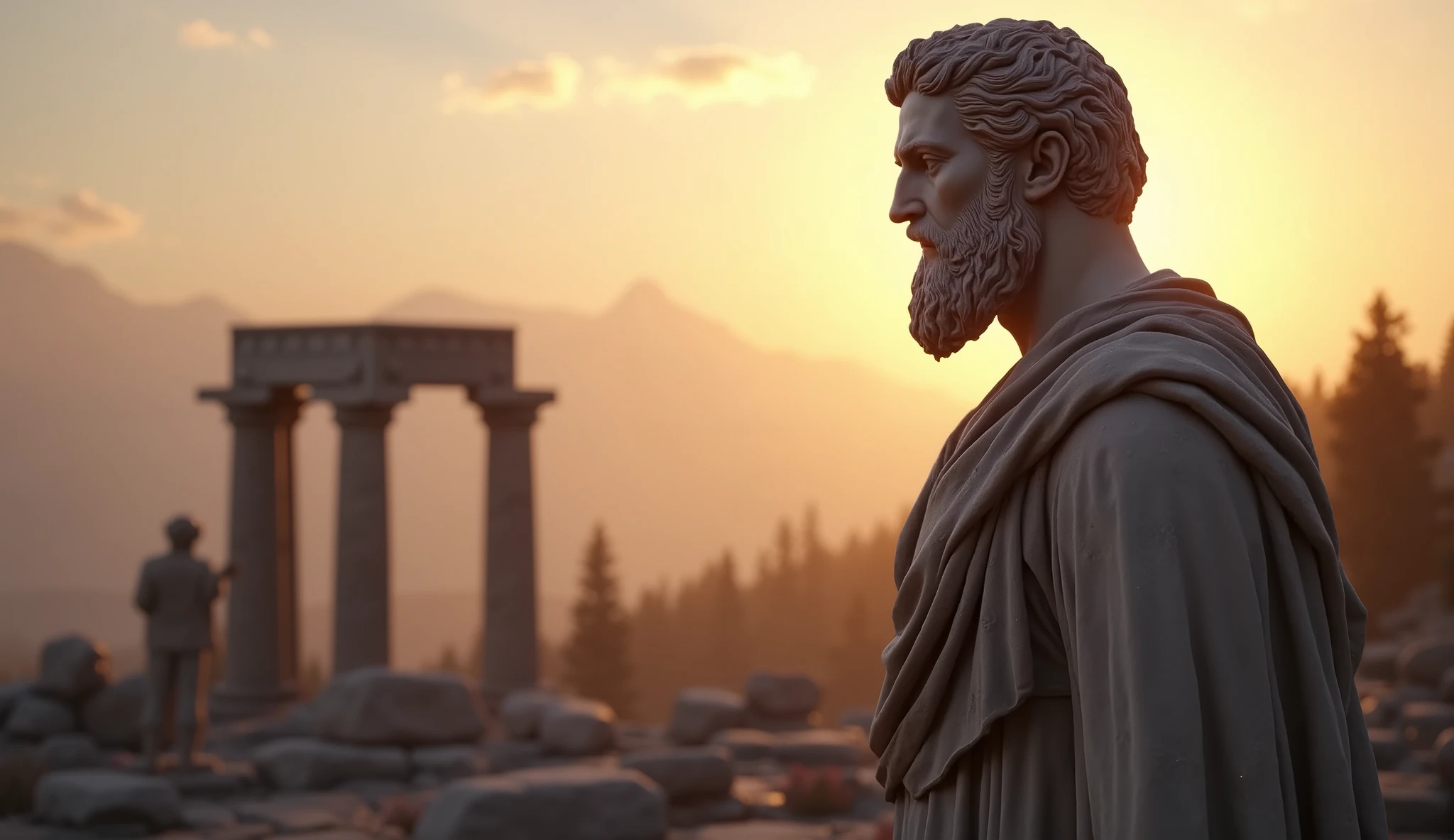 Arafed statue of a man with a beard and a beard SeaArt AI