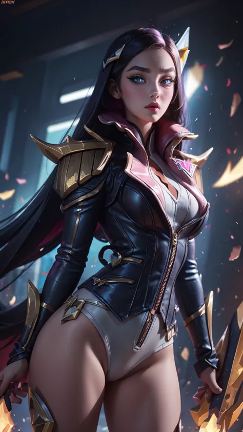 heartthrobcaitlyn, \(league of legends\), (1girl), (solo), (full body photo), (low angle shot), (masterpiece:1.0), (best quality...