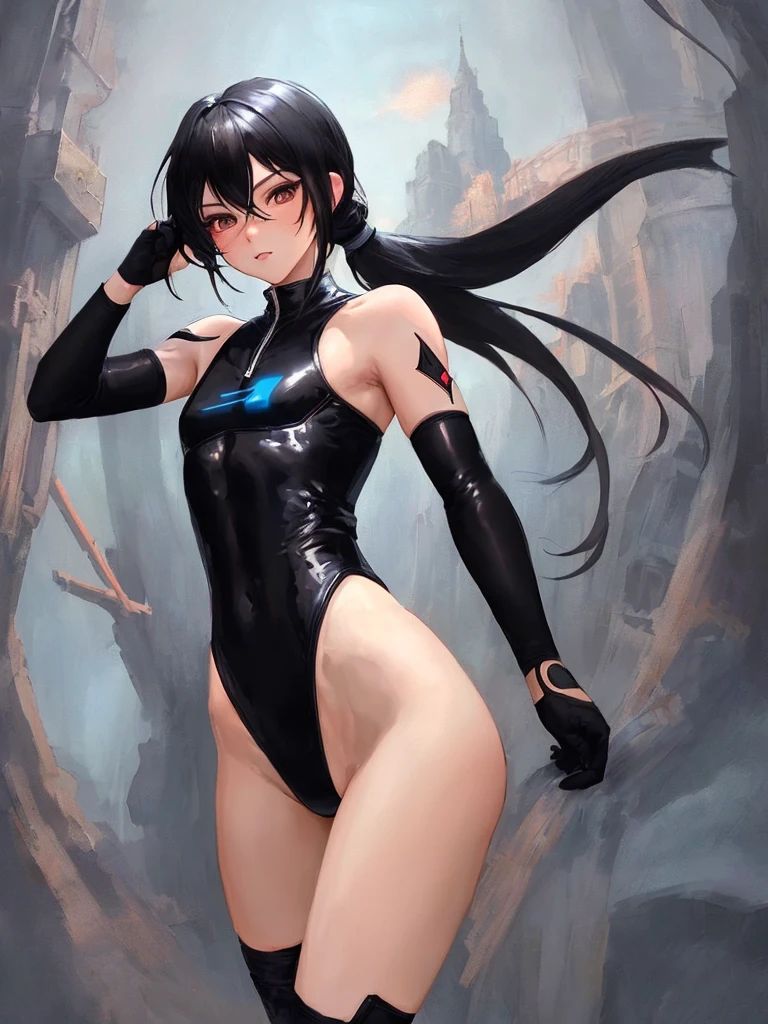 ninja boy like a beautiful girl, anime art,((((beautiful and cute face, , male, testicles, bulge, solo, leotard, fusion of Sci-fi combat costume and leotard and v front extra high leg and cool design costume)))),(((sexy pose, cowboy shot, long pony tail, black hair))),{{{{{{masterpiece}}}}}},{{{{best quality}}}},{{all intricate}},perfect composition, 8k, high quality, sharp focus, solo, digital art,
