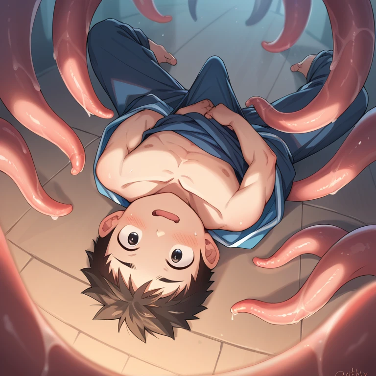 A young male hero is being forcibly raped by tentacles。Sticking out one&#39;s tongue lazily、Erotic、Squirting、Short Hair、pleasure、Completely naked、saliva、Lots of sweat、Blushing cheeks、Slender body、Intense peeing、sperm squirting、Covered in semen、Ahegao、torture、pleasure堕ち、defeated 、Dungeons