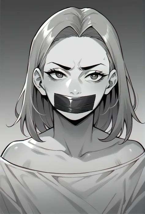 tape over mouth, gagged