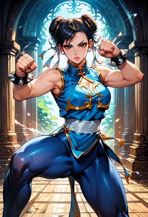 dark fantasy art of score_9, score_8_up, score_7_up, rating_questionable, fantasy, lighting, epicphoto 1girl, very sexy chun-li ...