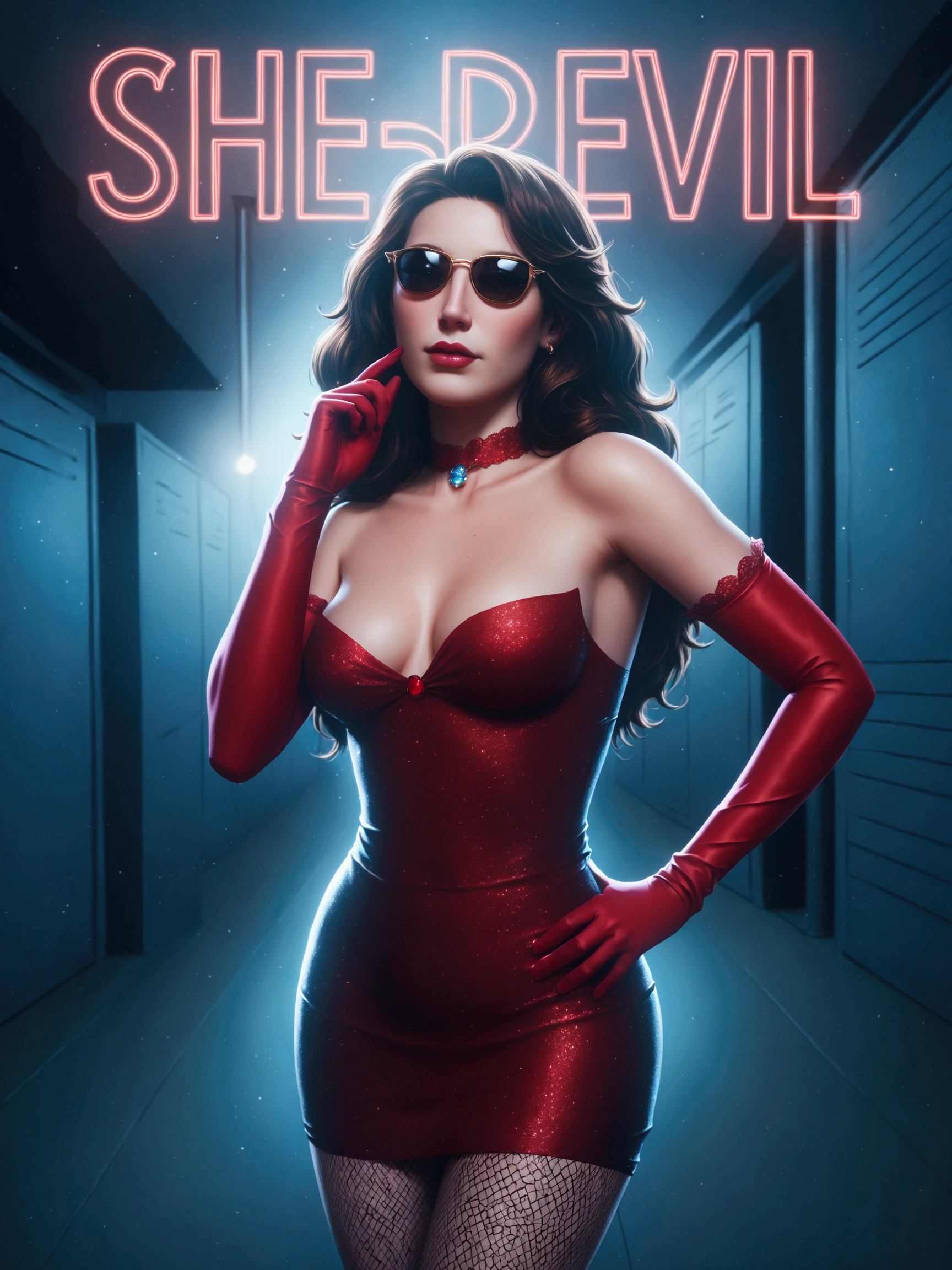 arafed image of a woman in a red dress and sunglasses, artgerm julie bell beeple, in the style artgerm, in style of artgerm, artgerm greg rutkowski _ greg, style ivan talavera and artgerm, artgerm style, style artgerm, steven artgerm lau