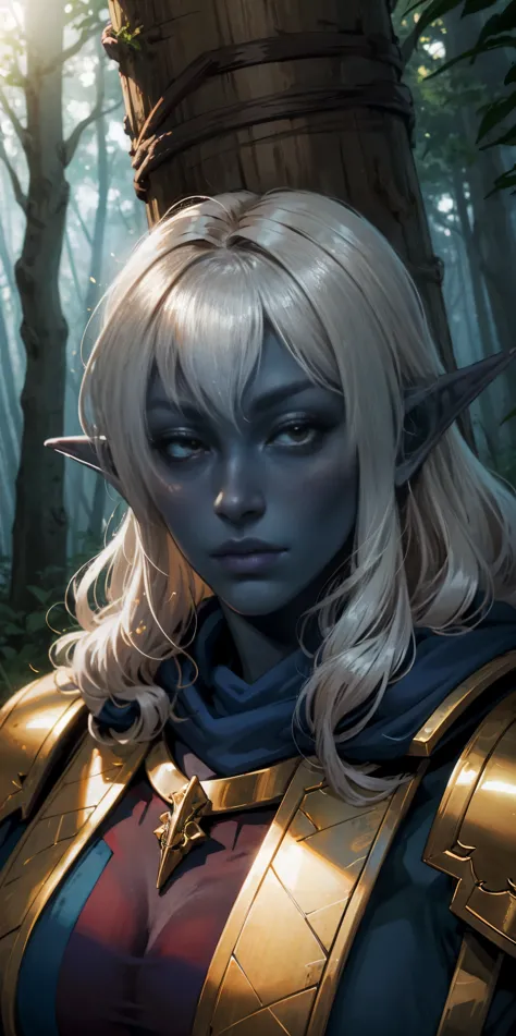 masterpiece, best quality, cg, wallpaper, hdr, high quality, high-definition, extremely detailed, drow, colored skin, dark elf, ...