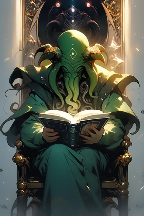 cthulhu、big book、emits magical light