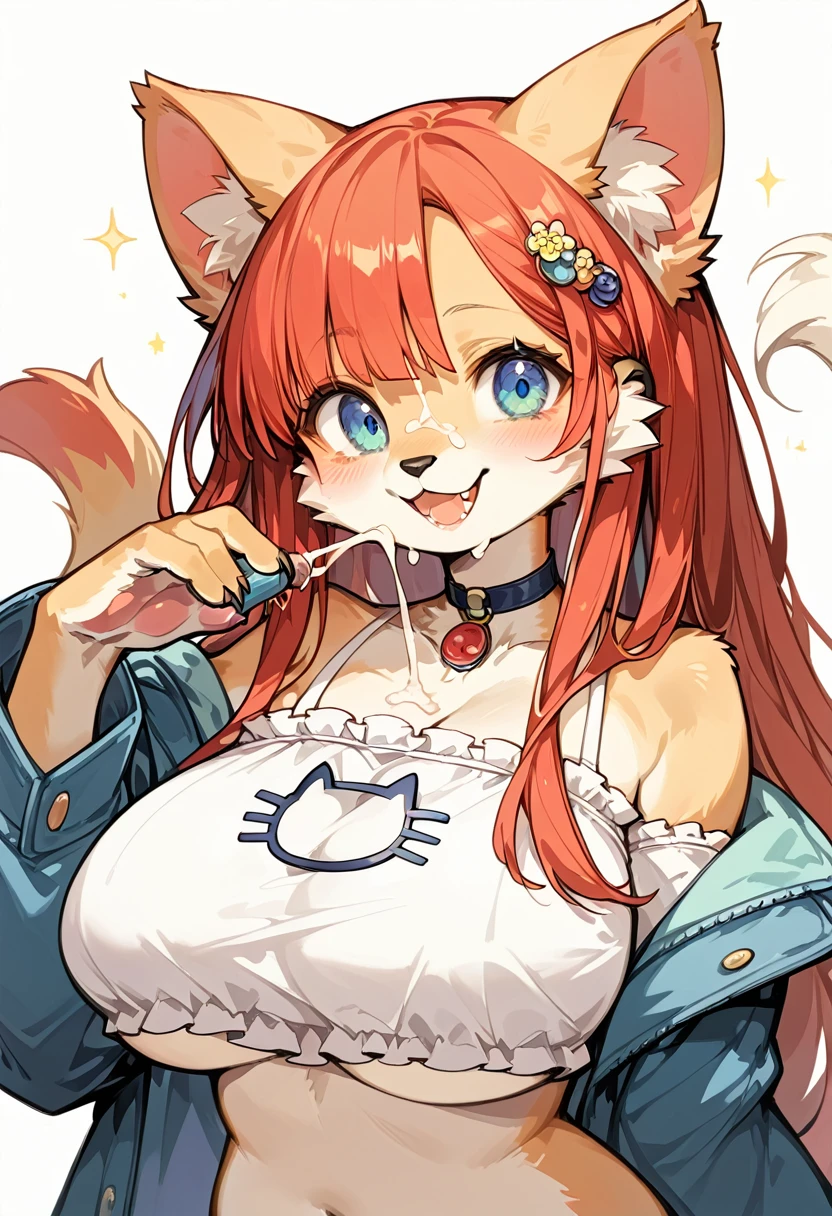 (masterpiece, Best Quality: 1.2),(cute girl:1.6),(hi res), ((Masterpiece)) , ((Best Quality)), illustartion, woman's,cat, huge breasts,upper body, furry, Modest, with lace lingerie,(chubby),(gansha:1.6)(bukkake:1.6)(facial cum shot:1.6)(gang bang)(furry:1.6)(fur)