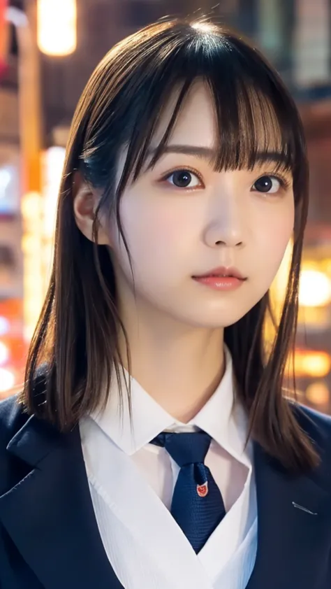 1 girl, (wearing a navy blazer,tie:1.2), very beautiful japanese idol portraits,(( face close-up:1.3))
(raw photos, highest qual...