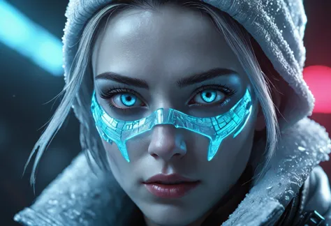 woman&#39;s face powerful armor, sharp look,
frost, calls, perfect details, (the best quality, 4k,
high resolution, masterpiece:...