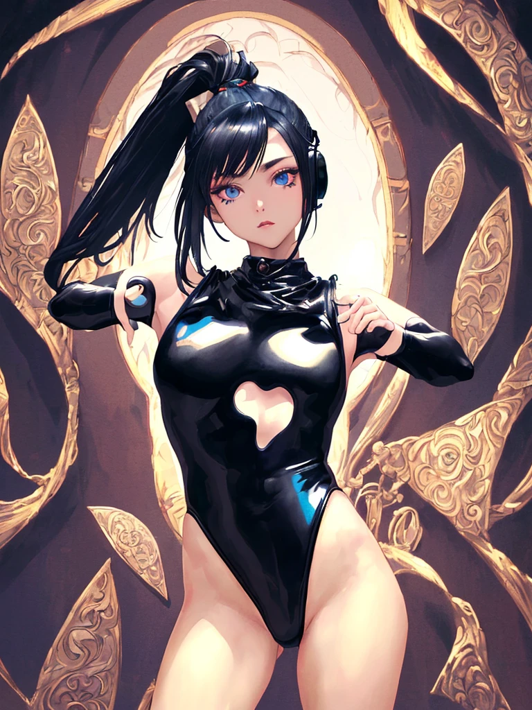 ninja, boy like a beautiful girl,anime art,((((cute and beautiful face, male, covered penis,testicles,bulge,solo,leotard,fusion of Sci-fi combat costume and leotard and v front extra high leg and cool desing costume, )))),(((standing,cowboy shot,long pony tail,black hair))),(high detailr face,high detailr eyeasterpiece}}}}}},{{{{best quality}}}},{{all intricate}},perfect composition, 8k, high quality, sharp focus, solo,digital art,
