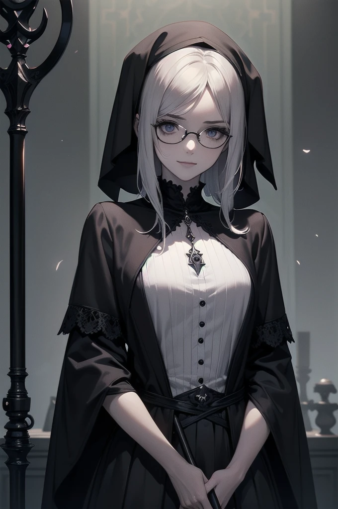 beautiful girl、cute、baby face、smile、Glasses、Long skirt、Black pumps、Magic wand、Magic Broom、witch、beautiful girl、(Best Quality,4K,High resolution,Masterpiece 1.2),Very detailed,Real 1.37,Spooky altar background,Dark fantasy,Black color scheme,Ominous atmosphere,Eye-catching,Storytelling,anatomy,Anime Style,Concept Art,Inappropriate behavior,Scythe Face,beautiful, Delicate facial features, pale Skin, Dark Background、Dark Background, Cinema Lighting, Dramatic Shadows, Gothic, Gloomy atmosphere, Dark fantasy, One person&#39;S, Red cheeks, ,(Blood splatter 1.3),Scary smile, smile,Angel Design, TwiSted smile、Bloody,(Blood splatter 1.3),skull,Horror Style, ((Fantasy Sweet Ta Frill Black Costume)), ((流れるようなBlack Hair)), Female Curves, Sexy flat stomach, Perfect hands, Perfect anime character face, (Black Dress)), Standing, ((邪悪なsmile)), ,(Dark fantasy1.3), Steam circulation, Moonlight Illumination, night lighting, (Blood splatter 1.3),アニメAngel Design, Gothic Gothicarchitecture、architecture、Western architecture、Fantasy World、,Victorian city, Skeleton Gas Light,Absurd, High resolution、 ((Tabletop)), ((Best Quality)), (Very detailedな), ((Very detailed)), (beautiful), ((cute)), (Nafswa 1.8), One personで,(1.6)、beautiful face、Full Body Ezbian、pale, beautiful肌、Big Breasts、beautiful黒いの髪、Long Hair、優しくsmileむ、Dark building ruins、(snow white&#39;Frill dress 1.3)、(暗い廃墟はBloody 1.3)、Low angle full body shot、(Glasses 1.2)、(Creepy 1.3)、(The girl lost a lot of blood..........1.3)、(クレイジーなsmile1.6)、Spirits、(Blood dripping from the mouth 1.3)、（Glasses 1.5）、Glassesをかけている、Droopy eyes、Glasses、Gothicドレス、bangs, Long Hair, Black Hair、Dark fantasy背景