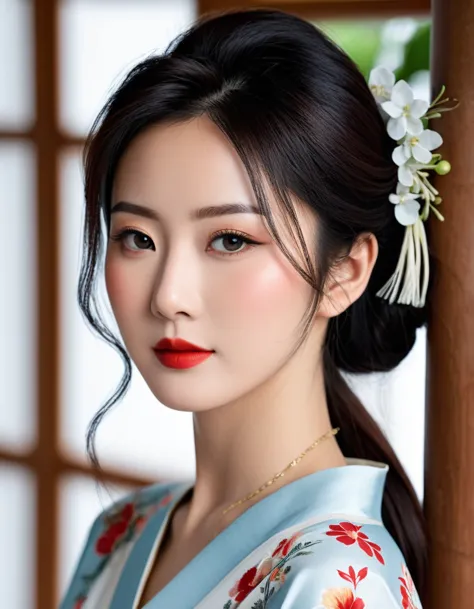 masterpiece, hyperrealistic, 8k, extremely detailed, photorealistic, japanese photo style,modern version of chang&#39;e and the ...