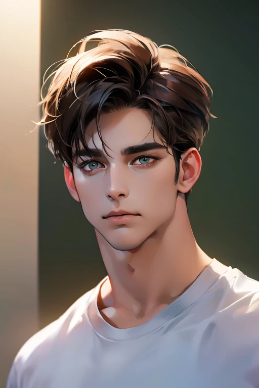 (Best quality,4K,8K,a high resolution,masterpiece:1.2),ultra detailed,(realistic,photorealistic,photo-realistic:1.37),3 man,Beautiful anime,portraits,strong,masculine,dark hair,Sharp jawline,Mesmerizing eyes,Perfectly styled hair,confident expression,bright colors,dynamic lighting,Brown eyes,(Black T-shirt),(dark skin),((mature man, man 40 years old)), (square jaw), CEO, Office Background