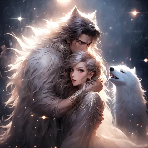 find your soul mate、getting lost and arriving、from the darkness comes light、big silver wolf、get close、sparkle effect, lens flare...