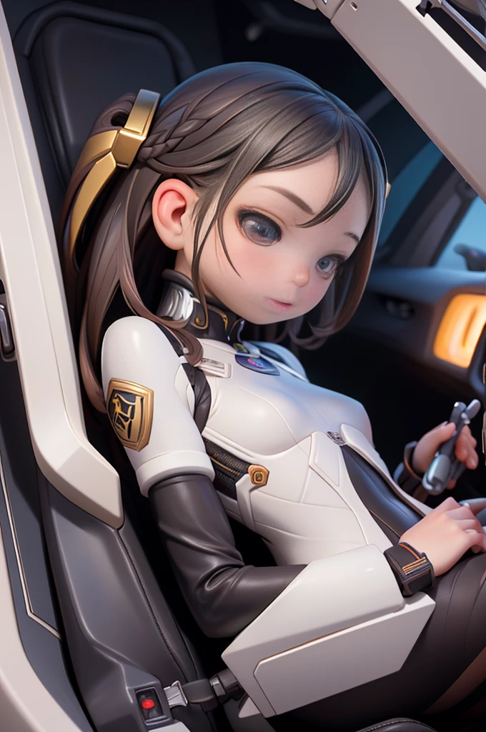 Refer to the composition of previous works
Characteristics ( beautiful girl, skin color, hairstyle, and eye color are randomly combined, petite, 100 cm tall, flat chest, large eyes, fresh skin, slightly thin, provocative, wearing a SF-like laminated armor bodysuit)
Situation (beautiful pilot pilot piloting the aircraft from a cockpit shaped like a back, obscene straddle-type cockpit)
Composition (lying on her back with both knees raised, tube extending from her crotch, labia majora prominent)
Tendency of the work (seductive, provocative, erotic, impossibility)
Camera angle looking up from the crotch, cinematic lighting, SF effects
(highest quality, ultra HD, super high resolution, realistic masterpiece, historical masterpiece, professional photography, photorealistic, super detailed skin, perfect anatomy, textile photography, highly detailed CG, realistic 3D), (multi-layered texture, golden ratio, octane Rendering, duotone lighting)

Machine rape