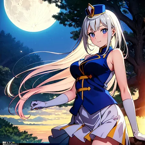 anime girl walking near a cliff, beautiful fantasy anime, high detailed official art, silver-haired god, shadowverse style, anim...