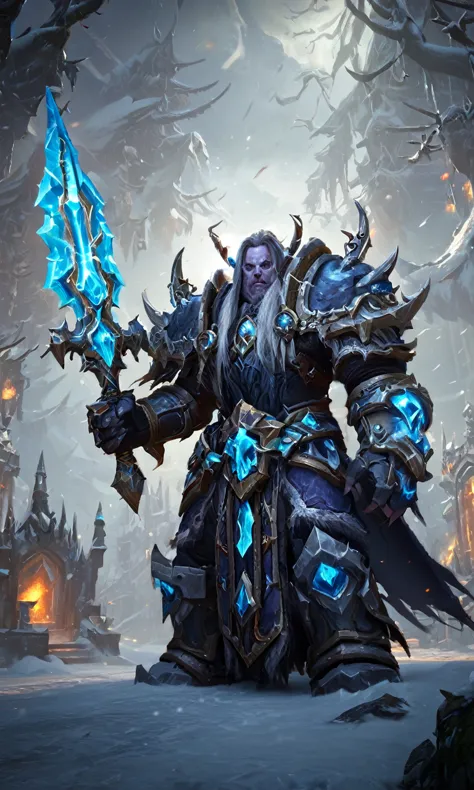 the linch king, hearthstone blade forzen , score_9, score_8_up, score_7_up, rating_safe break, world of warcraft, death knight, ...