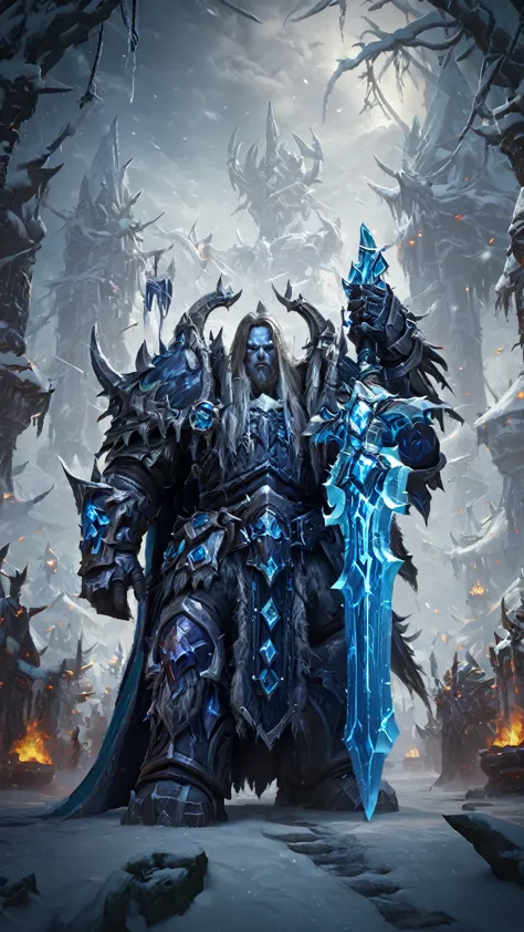 the linch king, hearthstone blade frozen , score_9, score_8_up, score_7_up, rating_safe break, world of warcraft, death knight, ...