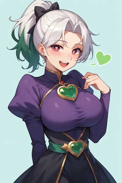 score_9, score_8_up, score_7_up,score_6_up, score_5_up, score_4_up , green heart, purple eyes, symbol-shaped pupils, green hair,...