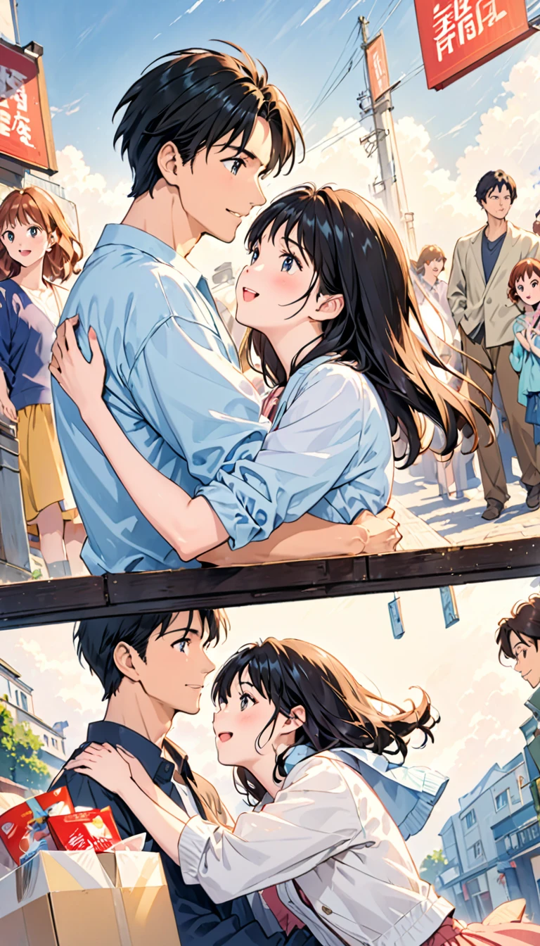 Depiction of a happy couple、Stylish Style、Casual clothing、every day、Used in film packaging、A scene from a movie、One person女の子、One person、Close-up of two people、Physical contact