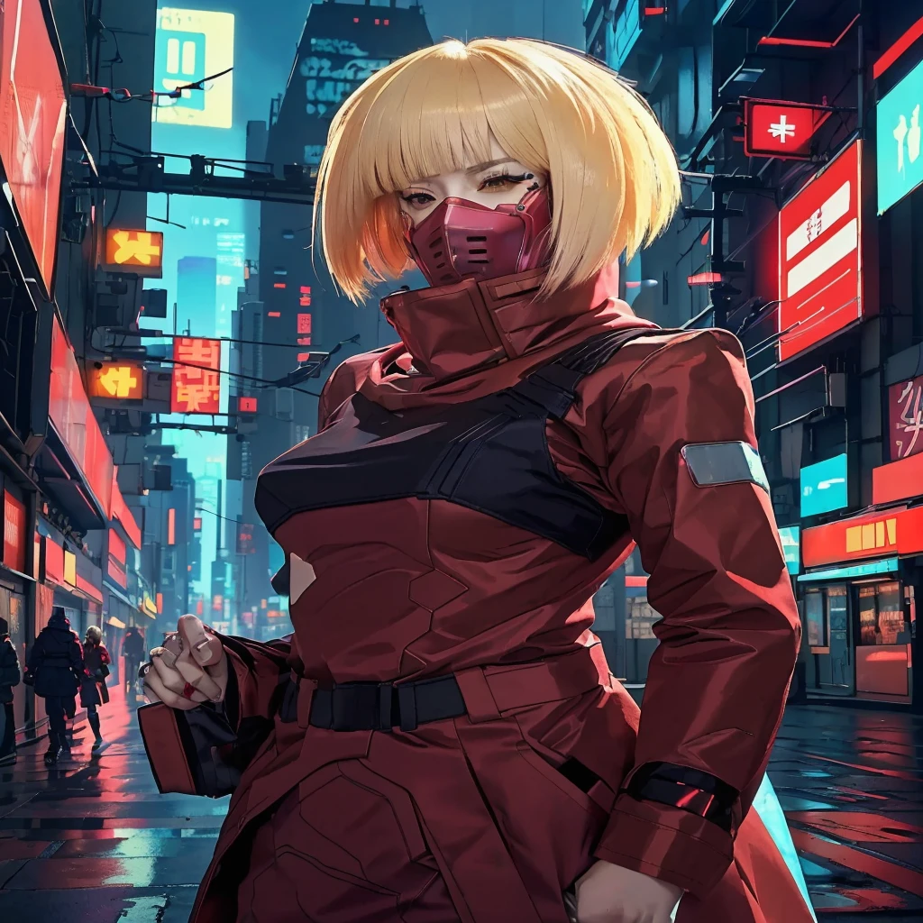 anime girl in a red outfit standing in a city street, modern cyberpunk anime, anime cyberpunk art, digital cyberpunk - anime art, digital cyberpunk anime art, cyberpunk anime girl, cyberpunk anime art, female cyberpunk anime girl, cyberpunk anime girl mech, badass anime 8 k, anime cyberpunk, in cyberpunk city, cyberpunk art style, cyberpunk anime girl in hoodie