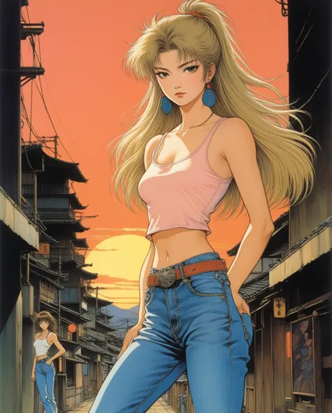 amano yoshitaka,  art style by noriyoshi ohrai, hajime sorayama, hiroshi nagai, (masterpiece, top quality, super deatail, high r...