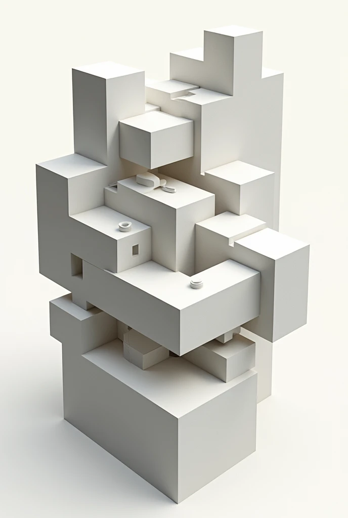 Create a simple structure of isometric forms that consists additive and ...
