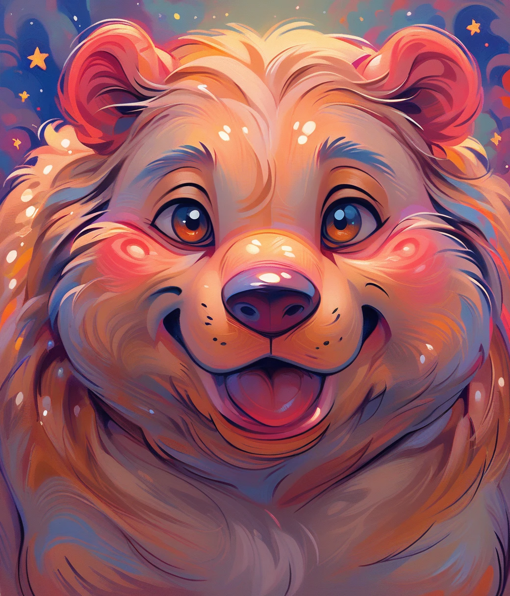 style of Jeremiah Ketner, (cute, fat, obese, anthro, male, polar bear), nude, portrait, hires textures, highly detailed, intricate details, best quality, masterpiece