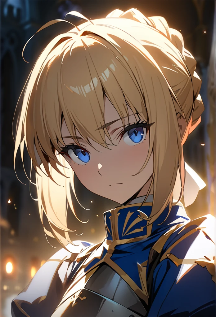 (masterpiece:1.2), (highest quality:1.2), Perfect Eyes, Perfect Face, Perfect lighting,1girl，Saber, holding sword artoria pendragon \(fate\), fate \(series\) perspective medieval beautiful, aesthetic, detailed, beautiful color amazing quality, best quality, high quality