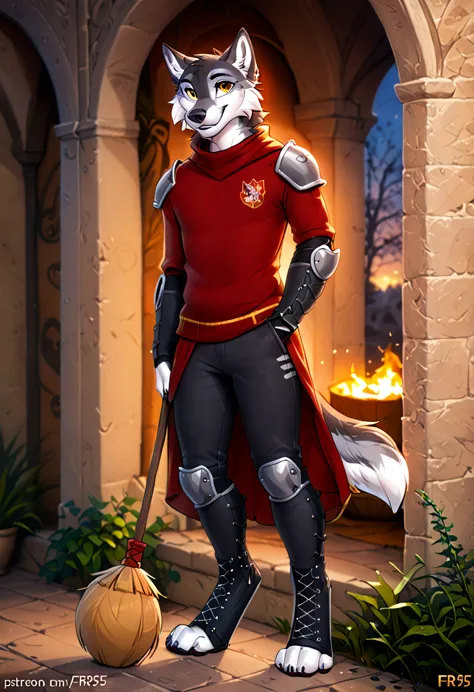 in the style of f-r95, in the style of zaush, in the style of binxxy, solo, (anthro), male, wolf, grey fur, white belly, white c...