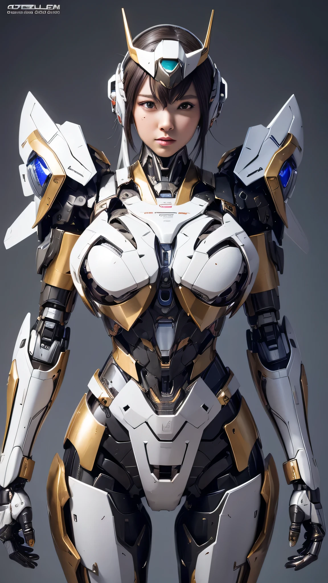 Textured skin, Super Detail, high details, High quality, Best Quality, hight resolution, 1080p, hard disk, Beautiful,(Super Heroine),(Mecha Queen),Oppai Missile,beautiful cyborg woman,Mecha Cyborg Girl,Battle Mode,Girl with a Mecha Body,She wears a battle cyborg mech with a weapon,Fulll body Shot