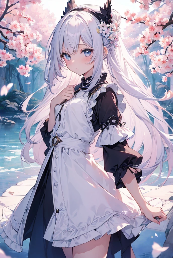 best quality:1.5), (ultra-detailed:1.5), (()), ((best quality)), (high resolution), (illustration), (an extremely delicate and beautiful), (ultra detailed beautiful face and eyes), 1girl, leaning forward sharp focus, ray tracing, 1girl, silky hair, multicolored hair, White hair(inner color Cherry blossom )、background(sakura tree, day light), eye color(White pink, high definition, inner eye sakura),volumetric lightning, Feet, chest emphasis, Toes, Full body painting、Abdominal muscles、Exposed belly、Hip emphasis、Groin、shin、Lift your butt、Abdominal muscles強調、looking_all(score_9:1.2), (score_8_up:1.2), (score_7_up:1.2),Alone,Perfect anatomy,(one cute girl:1.3),(line art:1.3),(Soft atmosphere:1.3),perfect anatomy,(A soft anime-style image capturing a delicate and ephemeral atmosphere),Enhance the anime screencap by adding a watercolor background, further elevating the dreamy and ethereal aesthetic. This scene, now rendered in 16k wallpaper resolution, merges the delicate beauty of the girl with pale skin and white hair with a soft, lush watercolor landscape. The big, intricately designed dress and her captivating eyes are set against a backdrop that mimics the fluid, blending colors of a watercolor painting, adding a layer of artistic depth and emotion. The perspective from above at a dutch angle, combined with the watercolor effect, creates a composition that feels like a floating, dream-like world, glowing aura around her are now part of a canvas that blends reality with imagination, inviting the viewer to step into a tranquil world of soft hues and poetic beauty, all encapsulated within a serene, watercolor dream,break,(best quality:1.3),(best masterpiece:1.3),(very aesthetic:1.2),(absurdres:1.2),newest,(intricate details:1.2),ai-generated,absurdres extremely detailed CG,depth of field,dynamic angle,dynamic pose