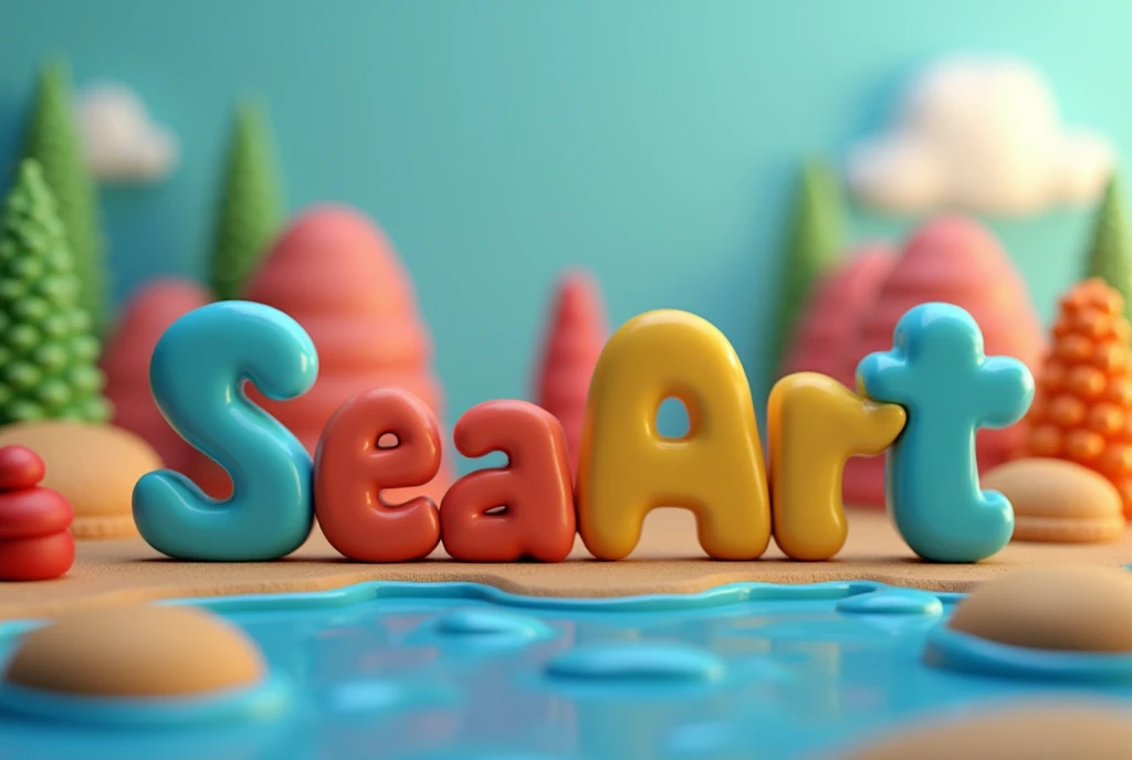 Clay animation, simple characters made of clay carrying the word “SeaArt”, (colorful background), ((masterpiece, highest quality, Highest image quality, High resolution, photorealistic, Raw photo, 8K)), ((Extremely detailed CG unified 8k wallpaper)), 