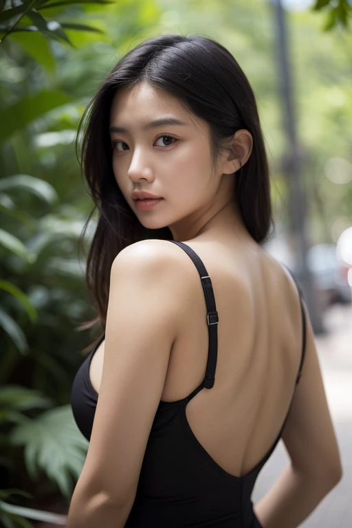 1 beautiful young indo-japan woman, soft big breast, ((upper body selfie)), masterpiece, best quality, ultra-detailed, ground, outdoor, (night), nature, (stars, moon), sad and anger, forest, smoke, shadows, contrast, style, (warm tone), close-up, cinematic light, back lighting, ultra high resolution,  best shadow, RAW, upper body, realistic style, depth of field 