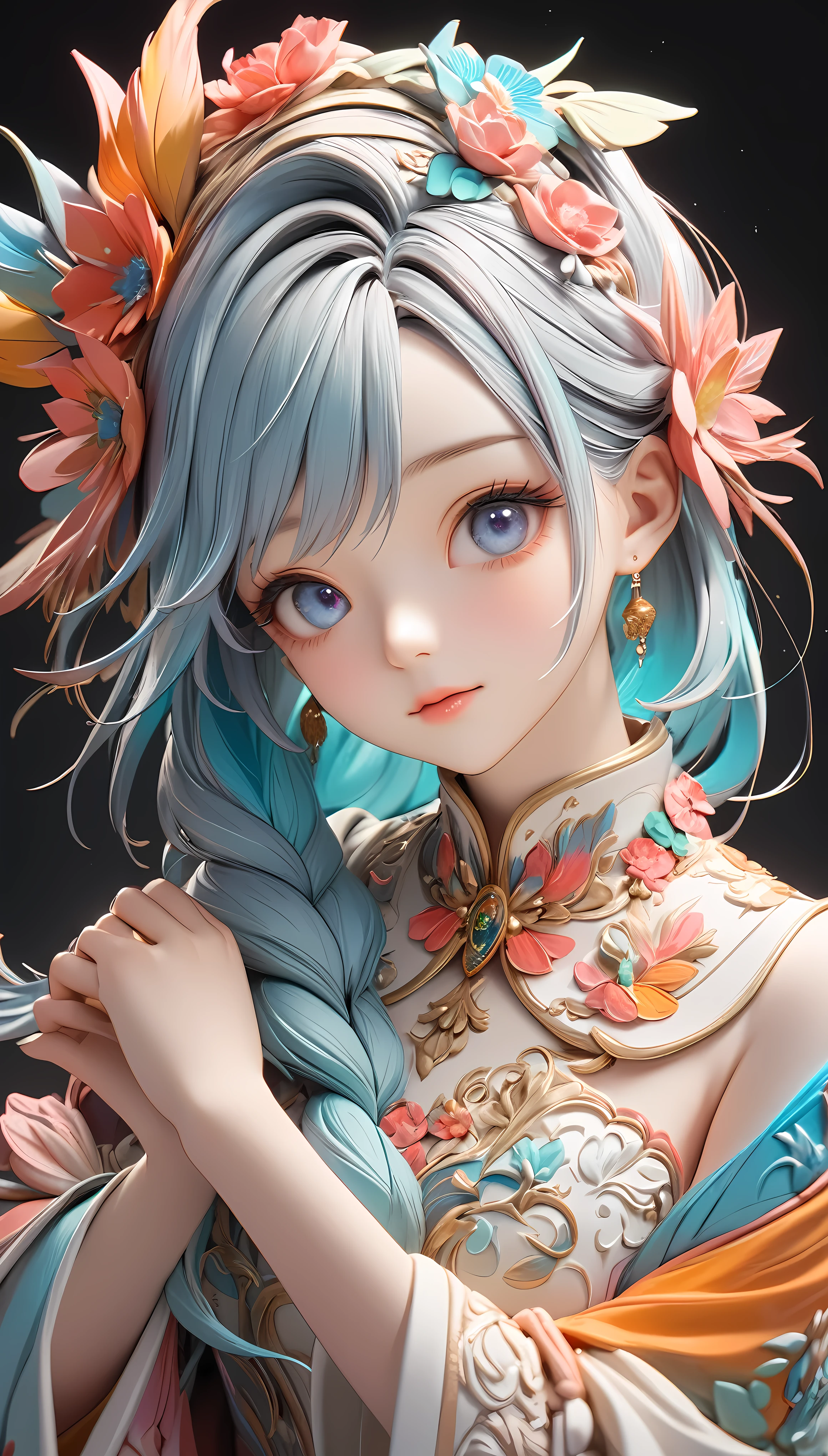 1girl, clay sculpture, vibrant colors, soft pastel clay, highly detailed and accurate clay texture, stop motion animation, ultra-high-quality model, masterpiece by professional artisan, exquisite finish, captivating aesthetics that viewers will adore