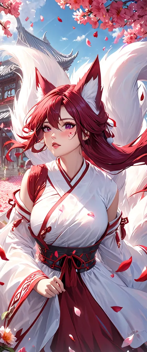 masterpiece, best quality, very aesthetic, absurdres, 1girl, mature_lady, ,,ahri(league_of_legends), 1girl, kitsune, kyuubi, dee...