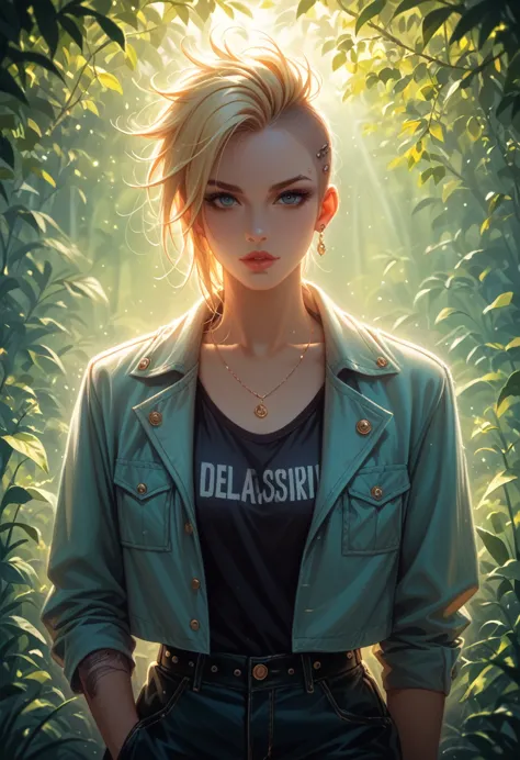 blonde woman, in dieselpunk style clothes, modeling style, (very detailed cg 8k wallpaper block), photo of the most beautiful ar...