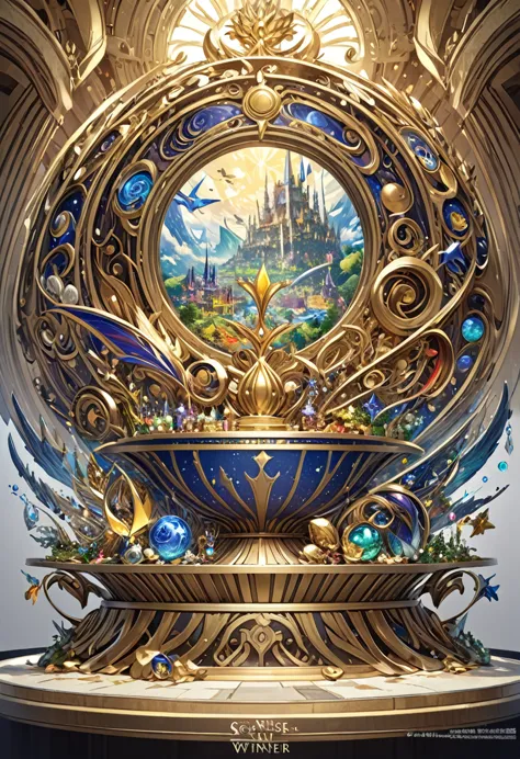 a fantasy world created entirely from logos、high resolution, masterpiece, winner of numerous awards,