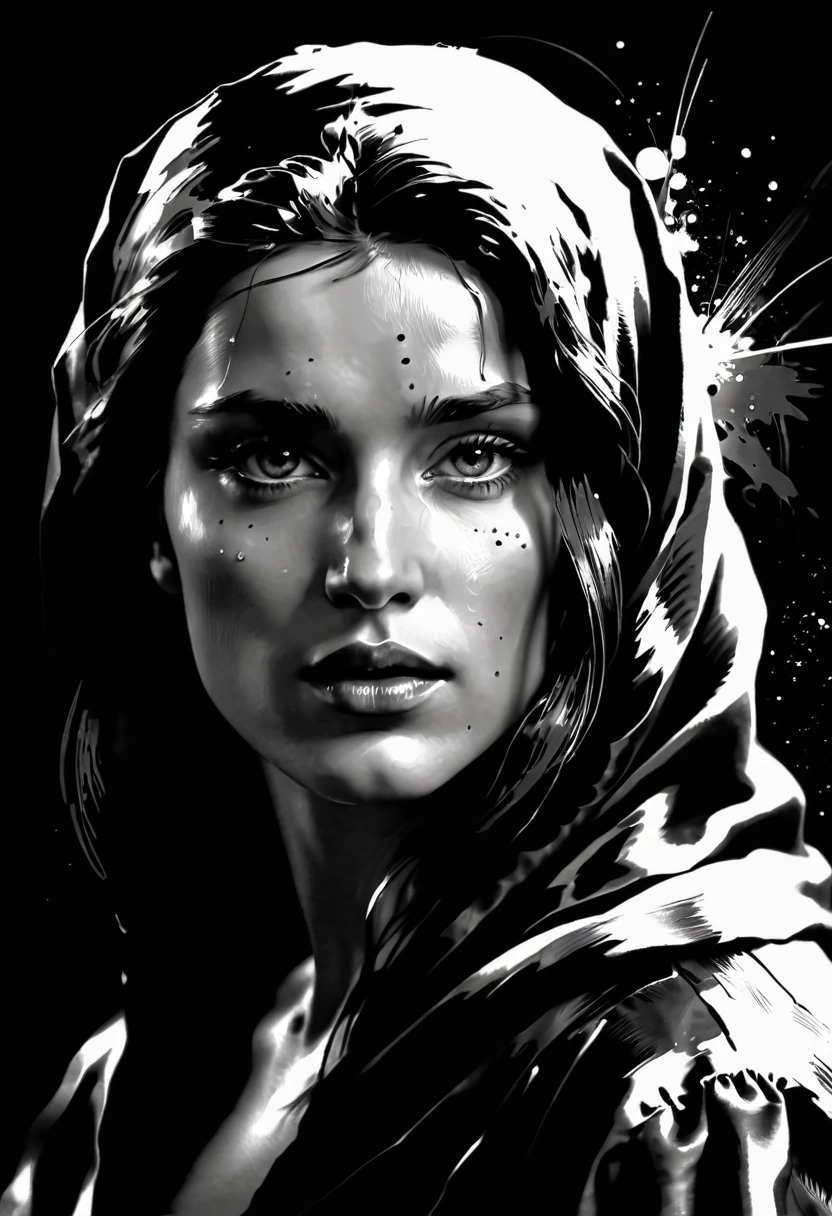 brutal dark monochrome color scheme, dark or gloomy environment, a sense of depth and intrigue, digital brush strokes, computer graphics graphic illustration, close, lushill style, A wonderful dream. Veil of Stars, Giovanni Boldini style, Bastien Lecouf-Degarme, Carne Griffiths, and. Abramson, Raphael, Caravaggio, Cobie Whitmore, by Titian, Leonardo da Vinci , andand в середине пути, bright rich colors, watercolor, oil paints, HDR, 500 pixels, 4K,