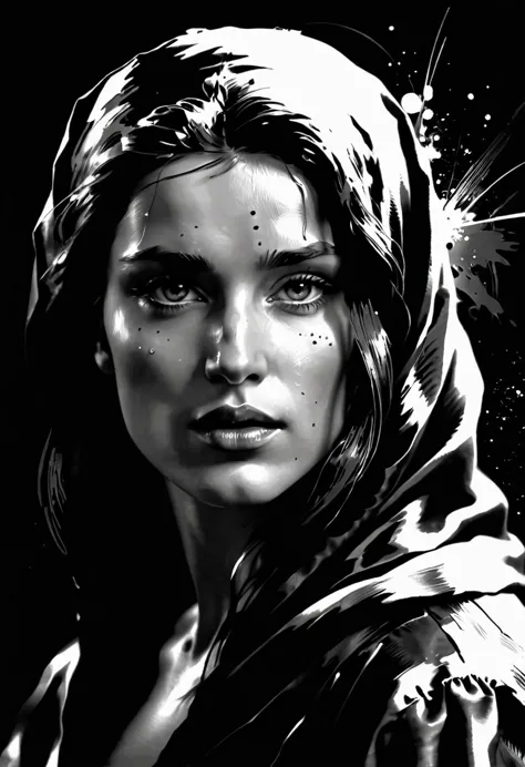 brutal dark monochrome color scheme, dark or gloomy environment, a sense of depth and intrigue, digital brush strokes, computer ...