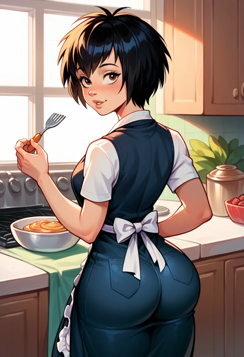 big ass, peni parker, big boobs, apron