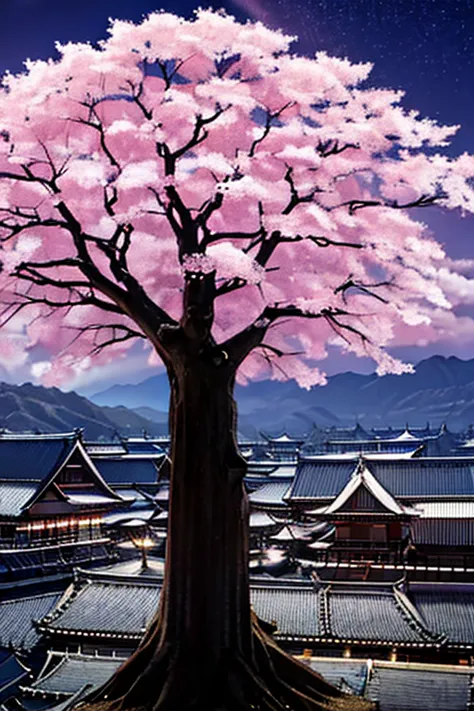 saigyouji yu々a child is enjoying cherry blossom viewing under the cherry tree while eating sumptuous food.　cherry blossoms at ni...