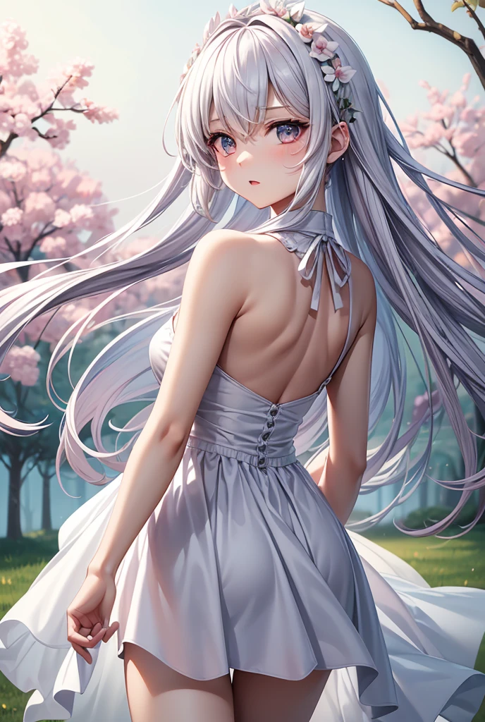 best quality:1.5), (ultra-detailed:1.5), (()), ((best quality)), (high resolution), (illustration), (an extremely delicate and beautiful), (ultra detailed beautiful face and eyes), 1girl, leaning forward sharp focus, ray tracing, 1girl, silky hair, multicolored hair, White hair(inner color Cherry blossom )、background(sakura tree, day light), eye color(White pink, high definition, inner eye sakura),volumetric lightning, Feet, chest emphasis, Toes, Full body painting、Abdominal muscles、Exposed belly、Hip emphasis、Groin、shin、Lift your butt、Abdominal muscles強調、looking_all(score_9:1.2), (score_8_up:1.2), (score_7_up:1.2),Alone,Perfect anatomy,(one cute girl:1.3),(line art:1.3),(Soft atmosphere:1.3),perfect anatomy,(A soft anime-style image capturing a delicate and ephemeral atmosphere),Enhance the anime screencap by adding a watercolor background, further elevating the dreamy and ethereal aesthetic. This scene, now rendered in 16k wallpaper resolution, merges the delicate beauty of the girl with pale skin and white hair with a soft, lush watercolor landscape. The big, intricately designed dress and her captivating eyes are set against a backdrop that mimics the fluid, blending colors of a watercolor painting, adding a layer of artistic depth and emotion. The perspective from above at a dutch angle, combined with the watercolor effect, creates a composition that feels like a floating, dream-like world, glowing aura around her are now part of a canvas that blends reality with imagination, inviting the viewer to step into a tranquil world of soft hues and poetic beauty, all encapsulated within a serene, watercolor dream,break,(best quality:1.3),(best masterpiece:1.3),(very aesthetic:1.2),(absurdres:1.2),newest,(intricate details:1.2),ai-generated,absurdres extremely detailed CG,depth of field,dynamic angle,dynamic pose