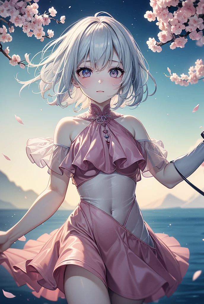 best quality:1.5), (ultra-detailed:1.5), (()), ((best quality)), (high resolution), (illustration), (an extremely delicate and beautiful), (ultra detailed beautiful face and eyes), 1girl, leaning forward sharp focus, ray tracing, 1girl, silky hair, multicolored hair, White hair(inner color Cherry blossom )、background(sakura tree, day light), eye color(White pink, high definition, inner eye sakura),volumetric lightning, Feet, chest emphasis, Toes, Full body painting、Abdominal muscles、Exposed belly、Hip emphasis、Groin、shin、Lift your butt、Abdominal muscles強調、Red dress、脹shin、Hip joint、looking_all(score_9:1.2), (score_8_up:1.2), (score_7_up:1.2),Alone,Perfect anatomy,(one cute girl:1.3),(line art:1.3),(Soft atmosphere:1.3),perfect anatomy,(A soft anime-style image capturing a delicate and ephemeral atmosphere),Enhance the anime screencap by adding a watercolor background, further elevating the dreamy and ethereal aesthetic. This scene, now rendered in 16k wallpaper resolution, merges the delicate beauty of the girl with pale skin and white hair with a soft, lush watercolor landscape. The big, intricately designed dress and her captivating eyes are set against a backdrop that mimics the fluid, blending colors of a watercolor painting, adding a layer of artistic depth and emotion. The perspective from above at a dutch angle, combined with the watercolor effect, creates a composition that feels like a floating, dream-like world, glowing aura around her are now part of a canvas that blends reality with imagination, inviting the viewer to step into a tranquil world of soft hues and poetic beauty, all encapsulated within a serene, watercolor dream,break,(best quality:1.3),(best masterpiece:1.3),(very aesthetic:1.2),(absurdres:1.2),newest,(intricate details:1.2),ai-generated,absurdres extremely detailed CG,depth of field,dynamic angle,dynamic pose